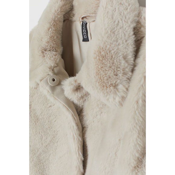 NWOT H&M Beige Faux Fur Lined Jacket - Picture 2 of 4